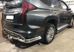 Тюнинг внедорожника Защита заднего бампера Mitsubishi Pajero Sport 2021