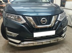 Тюнинг внедорожника Защита переднего бампера Nissan X-trail 2018- наст. время (рестайлинг)