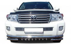 Тюнинг внедорожника Защита переднего бампера Toyota Land Cruiser 200 2013