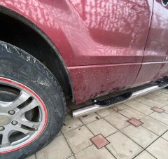 Тюнинг внедорожника Порог труба с проступью Suzuki Grand Vitara 2005-2012