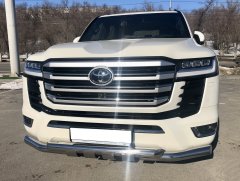 Тюнинг внедорожника Защита переднего бампера Toyota Land Cruiser 300 2021 (Юбилейная)