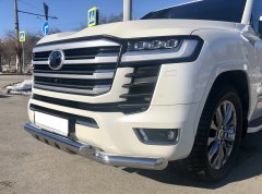Тюнинг внедорожника Защита переднего бампера Toyota Land Cruiser 300 2021 (Юбилейная)