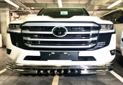 Тюнинг внедорожника Защита переднего бампера Toyota Land Cruiser 300 2021 (Комфорт плюс)