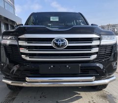 Тюнинг внедорожника Защита переднего бампера Toyota Land Cruiser 300 2021 (Комфорт плюс)