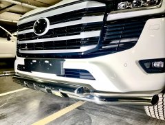 Тюнинг внедорожника Защита переднего бампера Toyota Land Cruiser 300 2021 (Комфорт плюс)