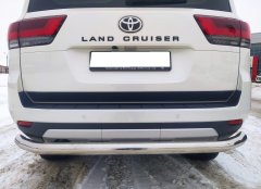 Тюнинг внедорожника Защита заднего бампера Toyota Land Cruiser 300 2021 (Комфорт плюс)