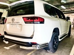 Тюнинг внедорожника Защита заднего бампера Toyota Land Cruiser 300 2021 (Комфорт плюс)