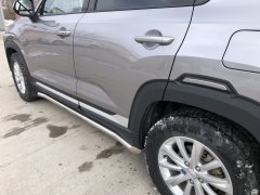 Тюнинг внедорожника Защита штатного порога труба Changan CS35 Plus 2021