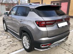 Тюнинг внедорожника Пороги с накладным листом Changan CS35 Plus 2021