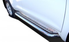 Тюнинг внедорожника Пороги с накладным листом Toyota Land Cruiser Prado 150 2010