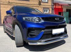 Тюнинг внедорожника Защита переднего бампера Geely Tugella 2021