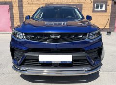 Тюнинг внедорожника Защита переднего бампера Geely Tugella 2021
