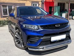 Тюнинг внедорожника Защита переднего бампера Geely Tugella 2021
