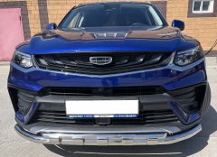 Тюнинг внедорожника Защита переднего бампера Geely Tugella 2021