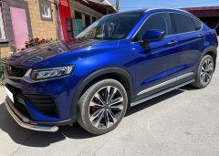 Тюнинг внедорожника Защита штатного порога труба Geely Tugella 2021
