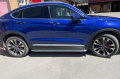 Тюнинг внедорожника Пороги с накладным листом Geely Tugella 2021