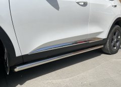 Тюнинг внедорожника Защита штатного порога труба Haval F7 2022 Рестайлинг
