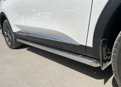 Тюнинг внедорожника Защита штатного порога труба Haval F7 2022 Рестайлинг