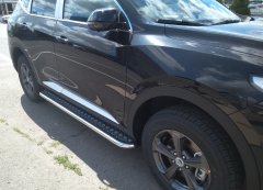 Тюнинг внедорожника Пороги с накладным листом Haval F7 2022 Рестайлинг