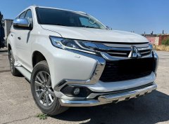 Тюнинг внедорожника Защита переднего бампера Mitsubishi Pajero Sport 2017