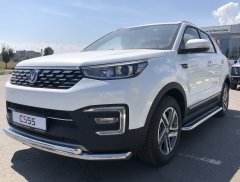 Тюнинг внедорожника Защита переднего бампера Changan CS55 2018г- наст. время 