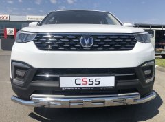 Тюнинг внедорожника Защита переднего бампера Changan CS55 2018г- наст. время 