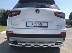 Тюнинг внедорожника Защита заднего бампера Changan CS55 2018г- наст. время 