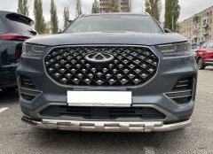 Тюнинг внедорожника Защита переднего бампера Chery Tiggo 8 Pro 2021