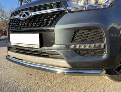 Тюнинг внедорожника Защита переднего бампера Chery Tiggo 4 2019 Рестайлинг