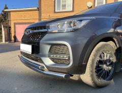 Тюнинг внедорожника Защита переднего бампера Chery Tiggo 4 2019 Рестайлинг