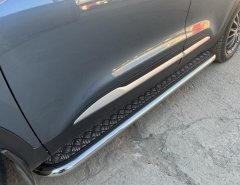 Тюнинг внедорожника Пороги с накладным листом Chery Tiggo 4 2019 Рестайлинг