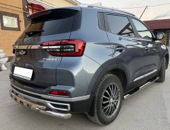 Тюнинг внедорожника Порог труба с проступью Chery Tiggo 4 2019 Рестайлинг