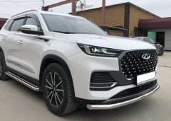 Тюнинг внедорожника Защита переднего бампера Chery Tiggo 8 Pro Max 2022, Tiggo 8 Pro Max Рестайлинг 2024