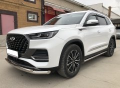 Тюнинг внедорожника Защита переднего бампера Chery Tiggo 8 Pro Max 2022, Tiggo 8 Pro Max Рестайлинг 2024