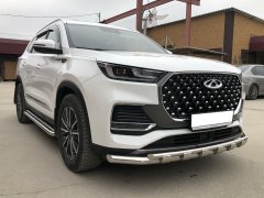 Тюнинг внедорожника Защита переднего бампера Chery Tiggo 8 Pro Max 2022, Tiggo 8 Pro Max Рестайлинг 2024