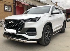 Тюнинг внедорожника Защита переднего бампера Chery Tiggo 8 Pro Max 2022, Tiggo 8 Pro Max Рестайлинг 2024