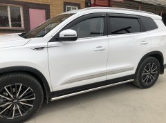 Тюнинг внедорожника Защита штатного порога труба Chery Tiggo 8 Pro Max 2022, Tiggo 8 Pro Max Рестайлинг 2024