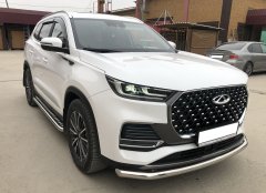 Тюнинг внедорожника Пороги с накладным листом Chery Tiggo 8 Pro Max 2022, Tiggo 8 Pro Max Рестайлинг 2024
