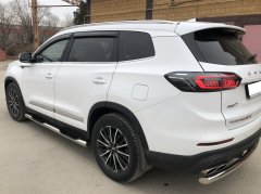 Тюнинг внедорожника Порог труба с проступью Chery Tiggo 8 Pro Max 2022, Tiggo 8 Pro Max Рестайлинг 2024
