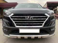 Тюнинг внедорожника Защита переднего бампера Hyundai Tucson 2018 III рестайлинг