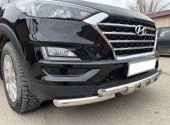 Тюнинг внедорожника Защита переднего бампера Hyundai Tucson 2018 III рестайлинг