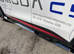 Тюнинг внедорожника Порог труба с проступью Chery Omoda C5 2022