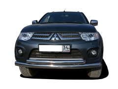 Тюнинг внедорожника Защита переднего бампера Mitsubishi Pajero Sport 2008