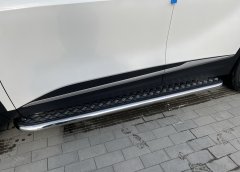 Тюнинг внедорожника Пороги с накладным листом KIA Sportage 2022 комплектация GT-Line (кроме комплектации Style и X-Line)