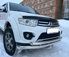 Тюнинг внедорожника Защита переднего бампера Mitsubishi Pajero Sport 2008