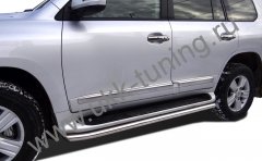 Тюнинг внедорожника Защита штатного порога труба Toyota Land Cruiser 200 2013