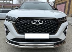 Тюнинг внедорожника Защита переднего бампера Chery Tiggo 7 Pro Max 2022