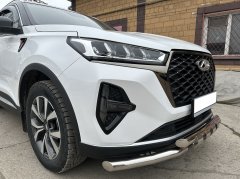 Тюнинг внедорожника Защита переднего бампера Chery Tiggo 7 Pro Max 2022