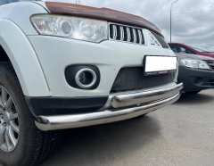 Тюнинг внедорожника Защита переднего бампера Mitsubishi Pajero Sport 2008