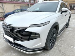 Тюнинг внедорожника Пороги с накладным листом Haval F7 2024
